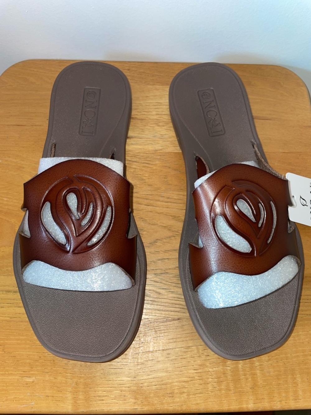 Brown Cutout Slide Sandals Size 9 | New With Tags | Boho Chic Flat Slip-On Comfy
